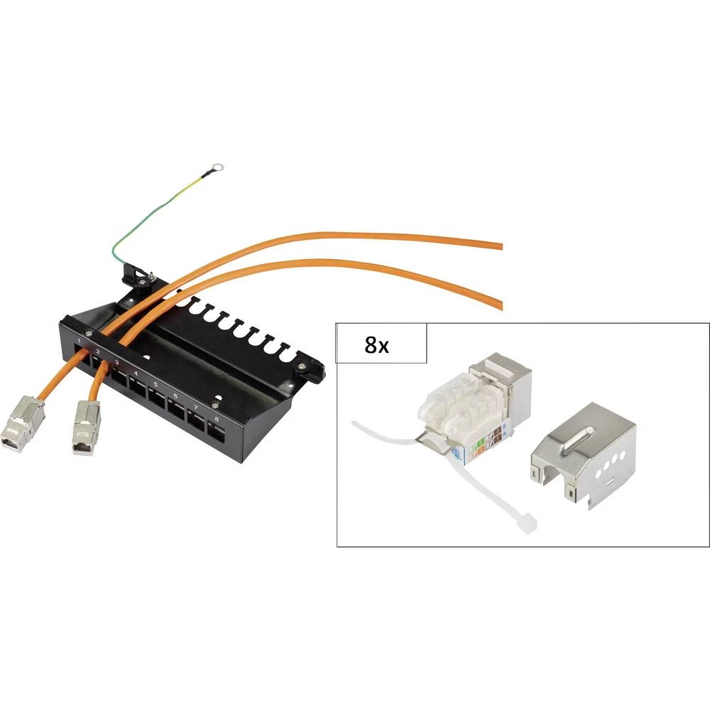 8 ulaza Mreža Patch box Renkforce KS10 CAT 6A 1 HE slika
