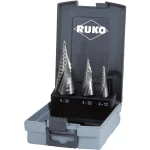 RUKO 101026RO Stupanjsko svrdlo-komplet 3-dijelni 4 - 12 mm, 4 - 20 mm, 4 - 30 mm HSS Trostruka plosnata osovina 1 Set