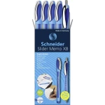 Schneider Schreibgeräte 1 St. Etui 4x Kugelschreiber Memo + 1x Rave blau 150275 kemijska olovka N/A