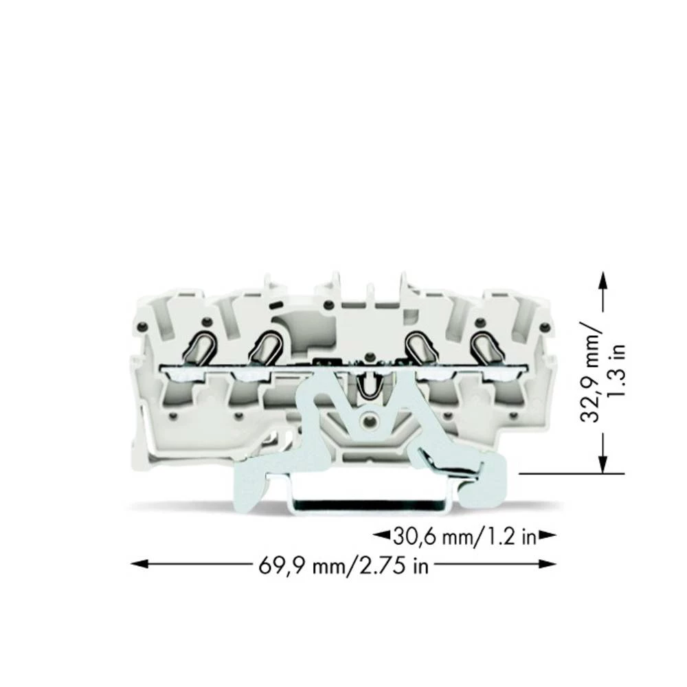 WAGO 2002-1408 stezaljka za zaštitni vodič 5.20 mm opruga bijela 100 St. slika