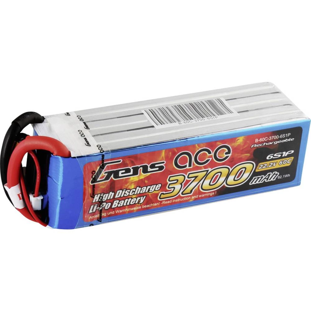 LiPo akumulatorski paket za modele 22.2 V 3700 mAh Broj ćelija: 6 60 C Gens ace Softcase EC5 slika