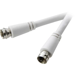 SAT priključni kabel [1x F-utikač - 1x F-utikač] 10 m 90 dB bijeli SpeaKa Professional slika