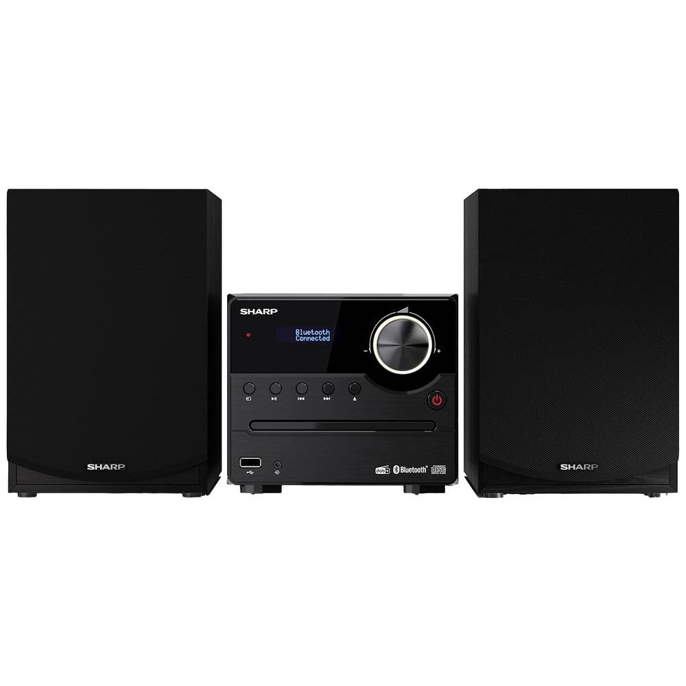 Sharp XL-B517D stereo uređaj Bluetooth®, AUX, DAB+, USB, UKW, uklj. daljinski upravljač 45 W crna, drvo slika