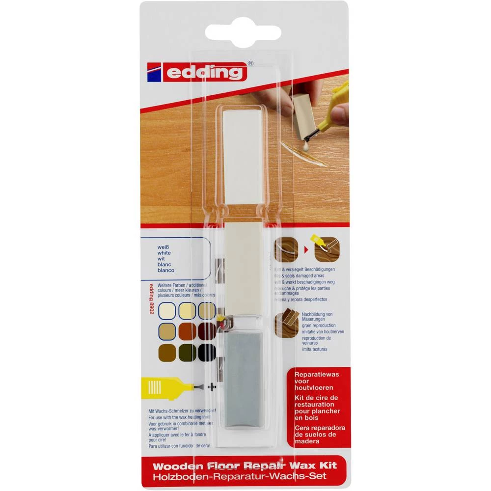 Edding 8902 4-8902-1-4049 set voska za popravak drvenog poda bijela slika