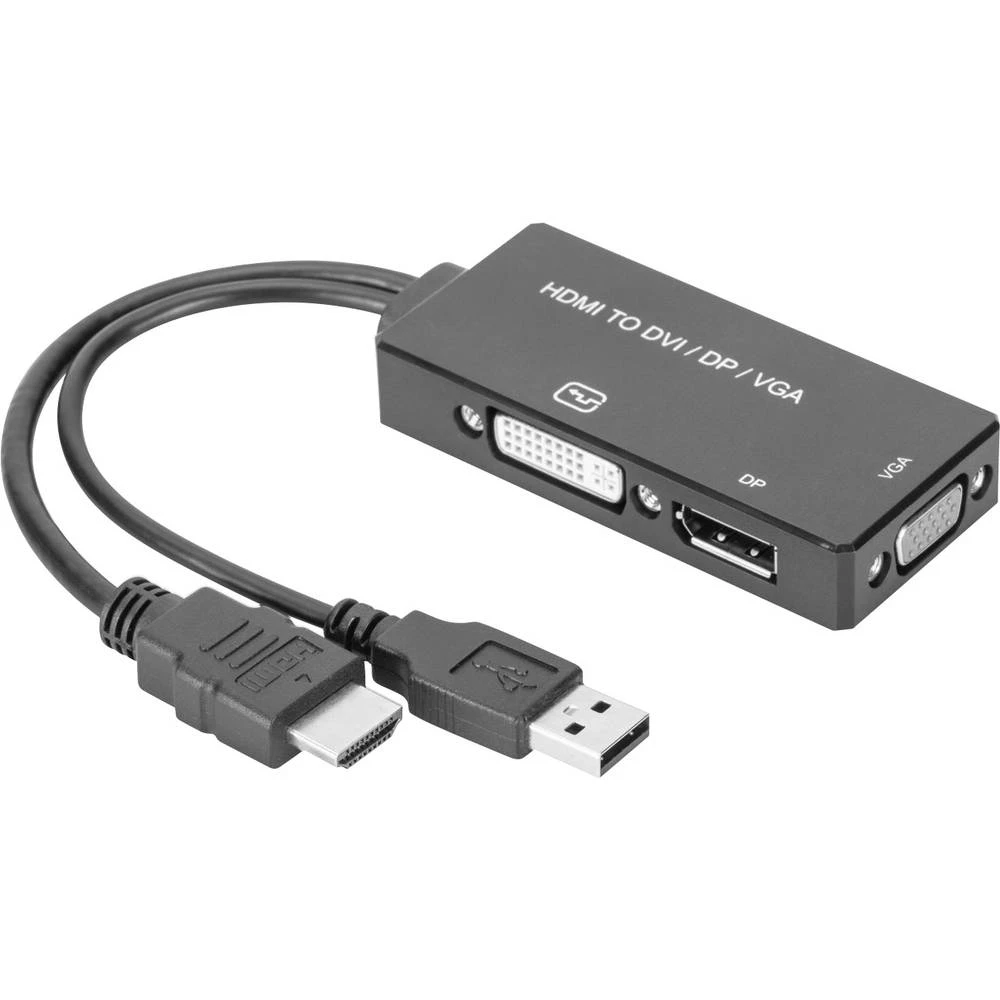DVI / HDMI / USB / VGA Adapter [1x Muški konektor HDMI, Muški konektor USB - 1x Ženski konektor DVI, 24 + 5 polova, Ženski konek slika