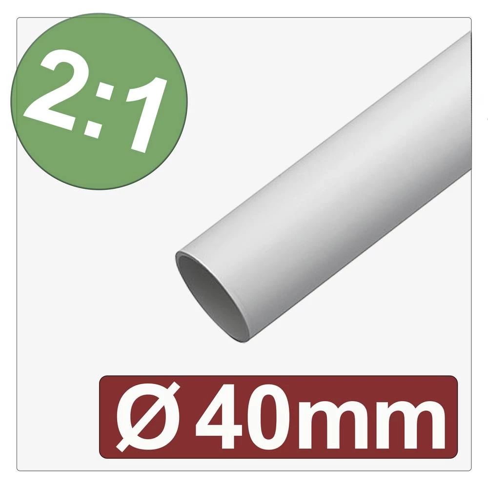 Quadrios 25CA596 skupljajuća cijev bez ljepila bijela 40 mm 20 mm Stopa skupljanja:2:1 Roba na metre slika