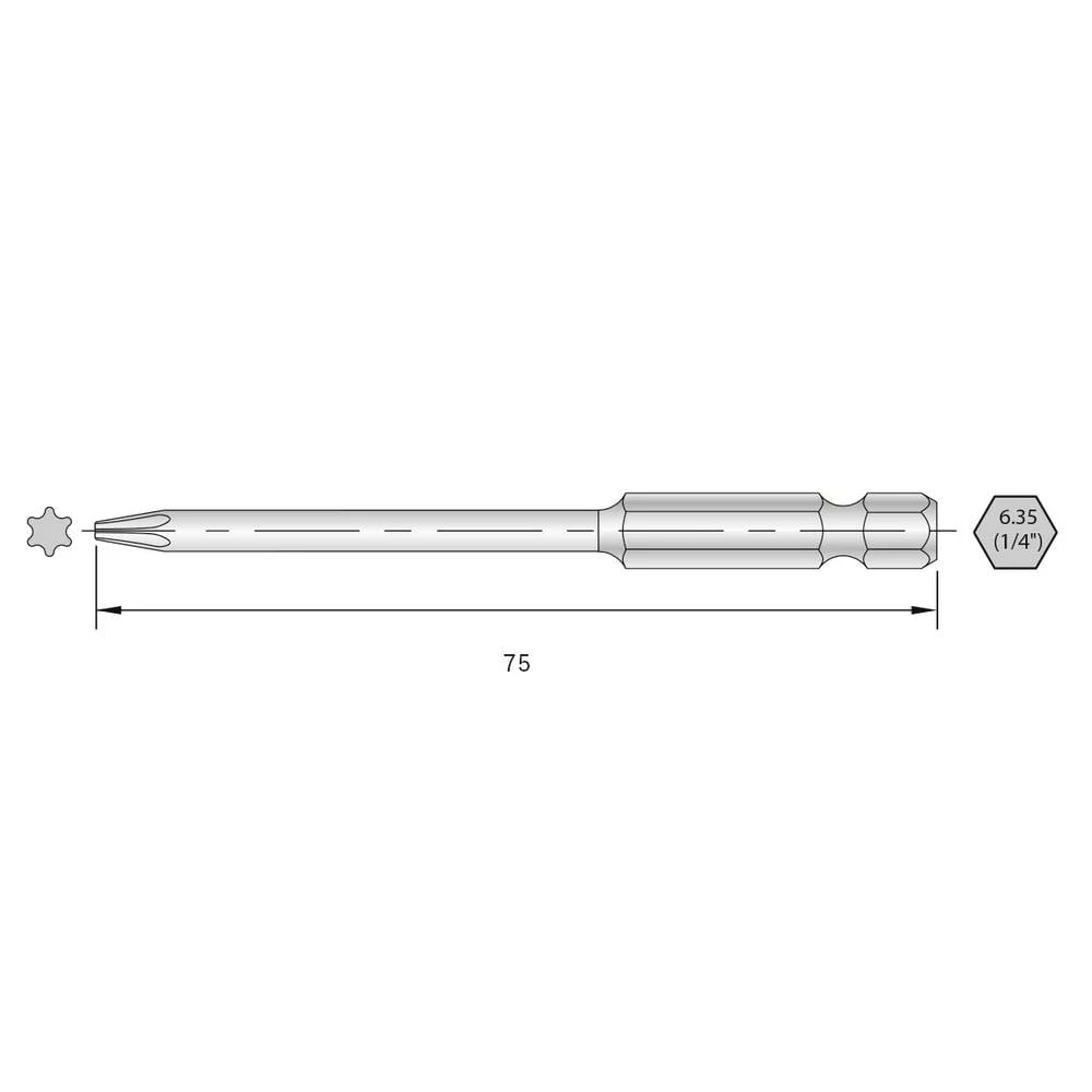 Bernstein Tools for Electronics 6-TX09-75 Torx bit HRC čelik visoko legirani E 6.3 6 kom. slika