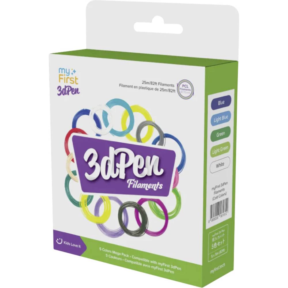 myFirst FP3301AC-CC01 filamenT-paket PCl siromašan miris, bez iskrivljenja 1.75 mm 90 g bijela, plava boja, svijetloplav slika