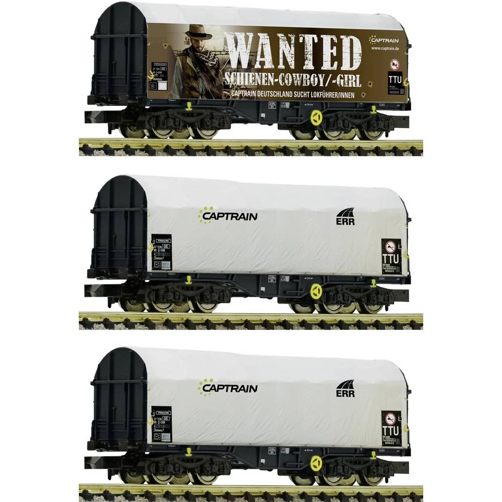 Fleischmann 837932 3 kom. Komplet: klizni karavan s ceradom, Captrain slika