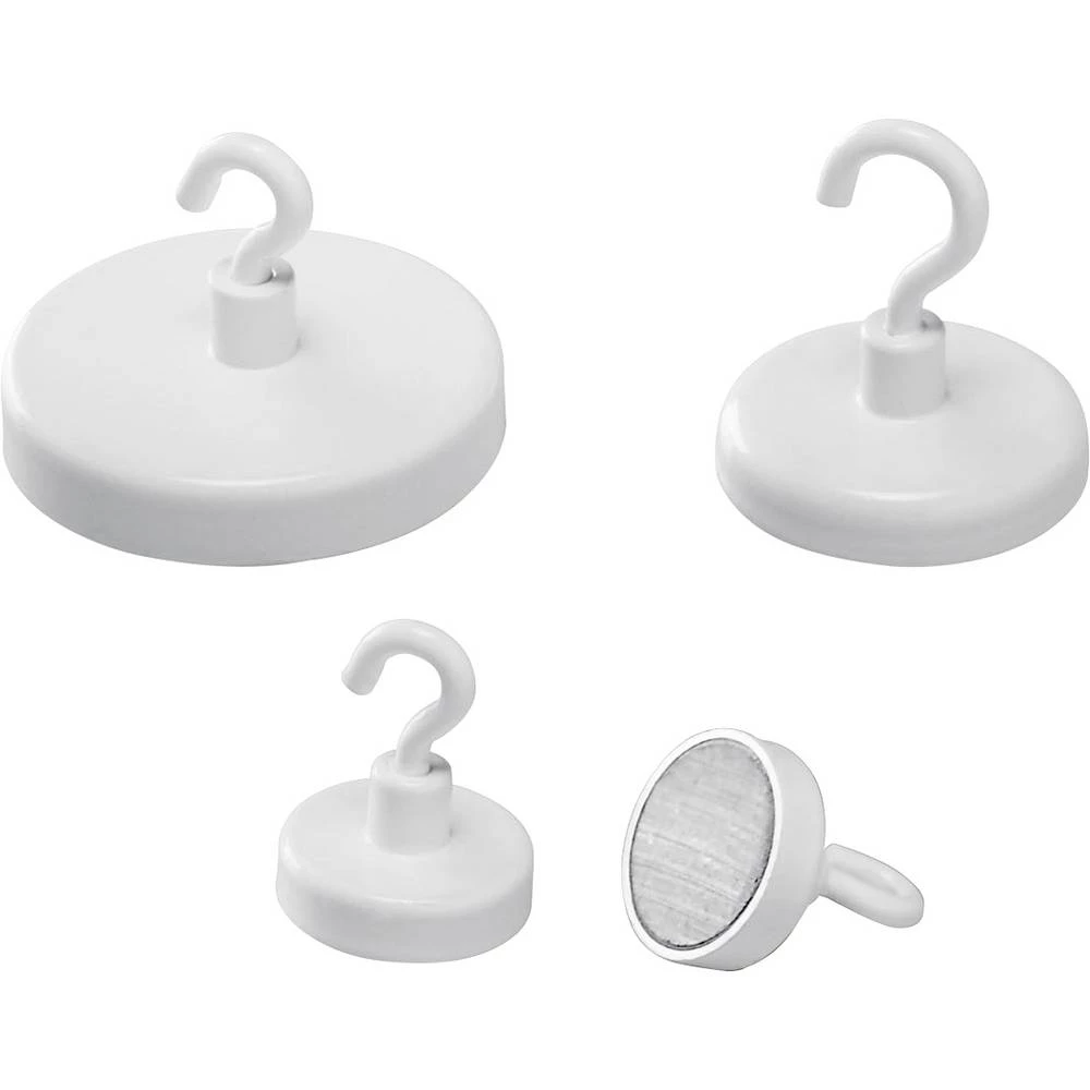 magnetoplan magnet s kukom (Ø) 25 mm okrugli bijela 10 kom. 52625S10 slika