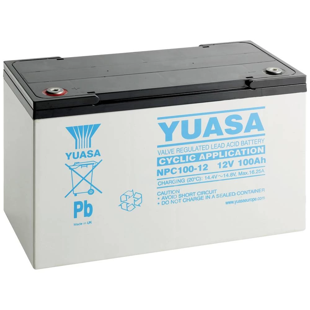 Yuasa NPC100-12 olovni akumulator 12 V 100 Ah olovno-koprenasti (Š x V x D) 350 x 225 x 168 mm nisko samopražnjenje slika