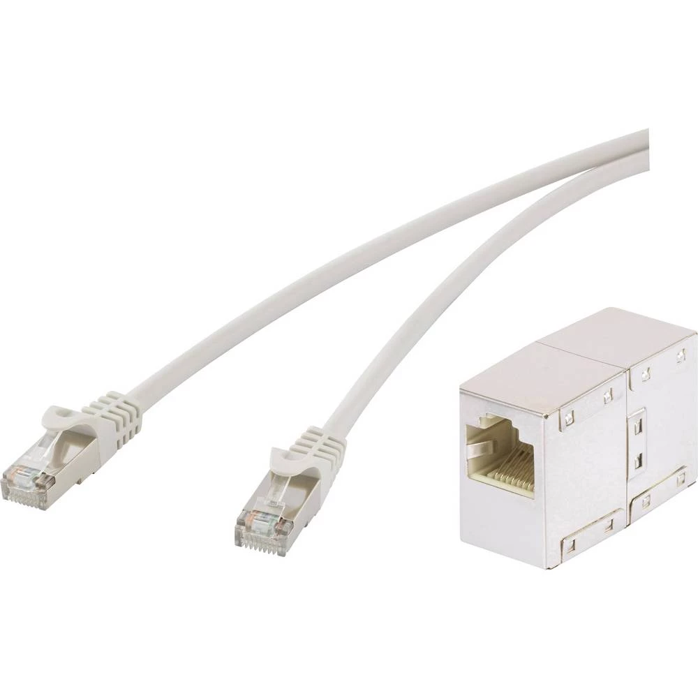LAN (RJ45) Mreža Produžetak CAT 5e F/UTP 15 m Siva sa zaštitom za nosić Renkforce slika