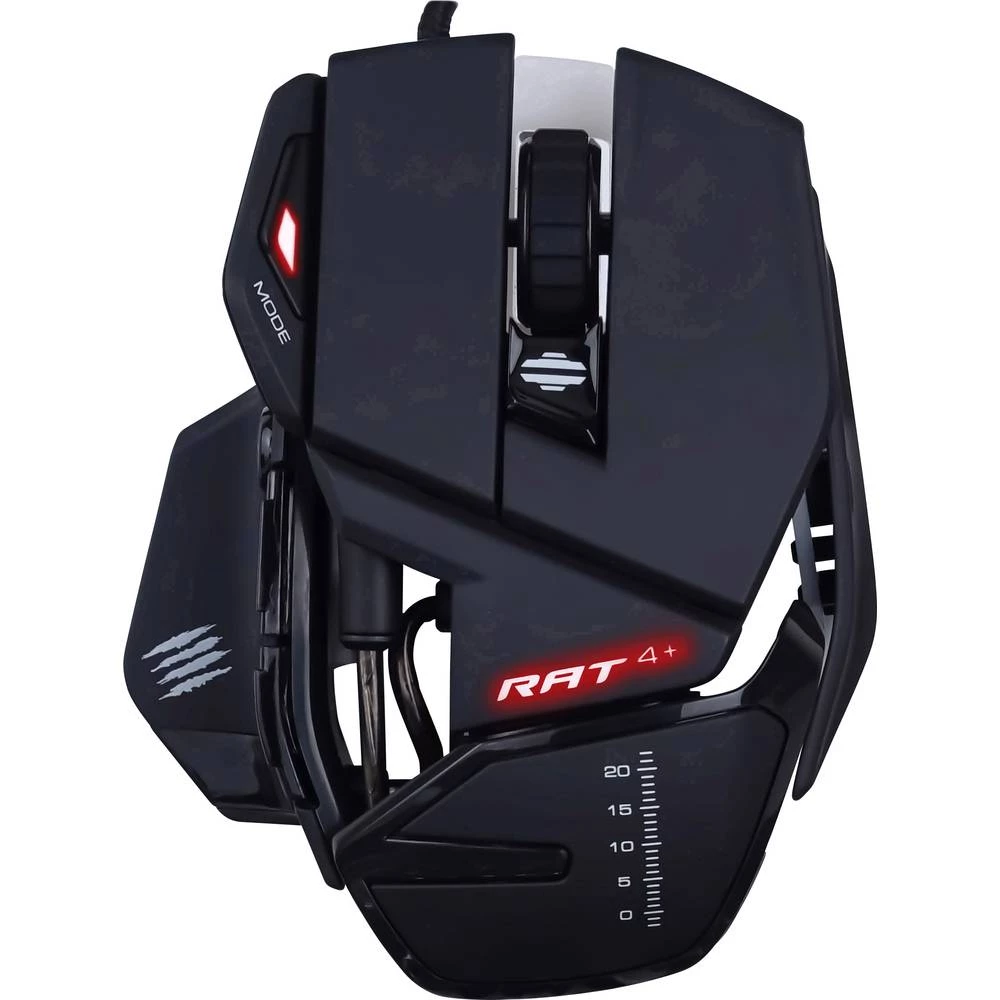 MadCatz R.A.T. 4+ USB gaming miš Optički Osvjetljen, Ergonomski, Oslonac za ruku Crna slika