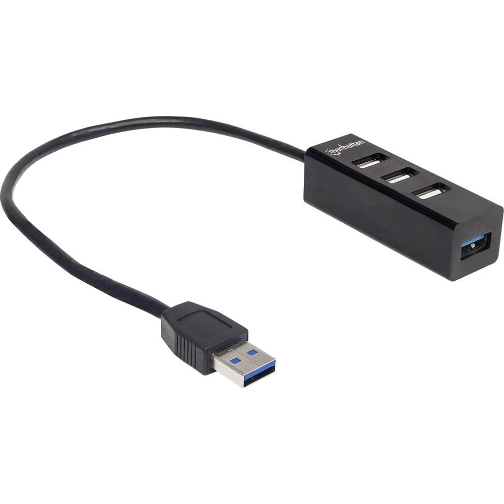 Manhattan 163828 4 ulaza USB 3.2 Gen 1-, USB 2.0-kombinirani hub  crna slika