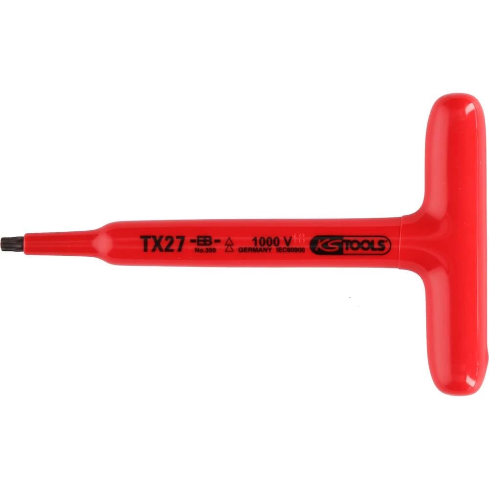 Torx nasadni ključ s T-ručicom i dvostrukom izolacijom, T27, 160 mm KS Tools 117.2416 slika