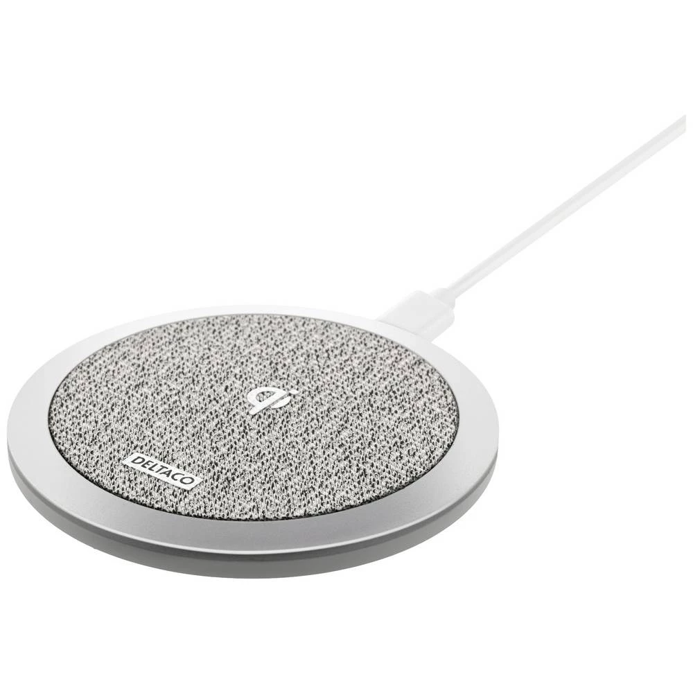 Deltaco - a nordic brand indukcijski punjač 1000 mA  QI-1032  Izlazi standard indukcijskog punjenja srebrna slika