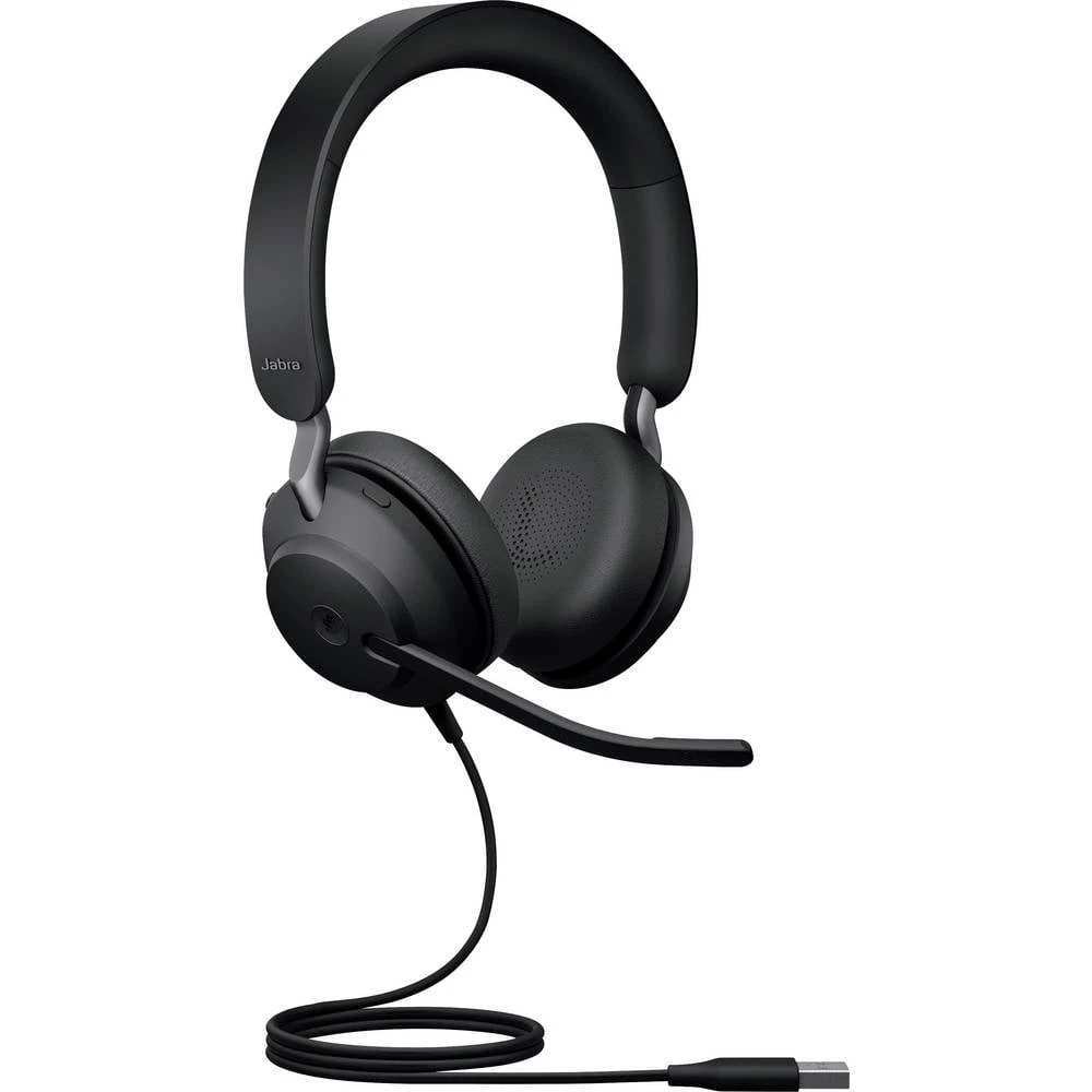 Jabra Evolve2 40, USB-A MS Stereo telefon Over Ear Headset žičani stereo crna utišavanje mikrofona slika