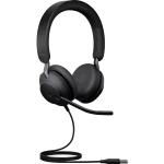 Jabra Evolve2 40, USB-A MS Stereo telefon Over Ear Headset žičani stereo crna utišavanje mikrofona