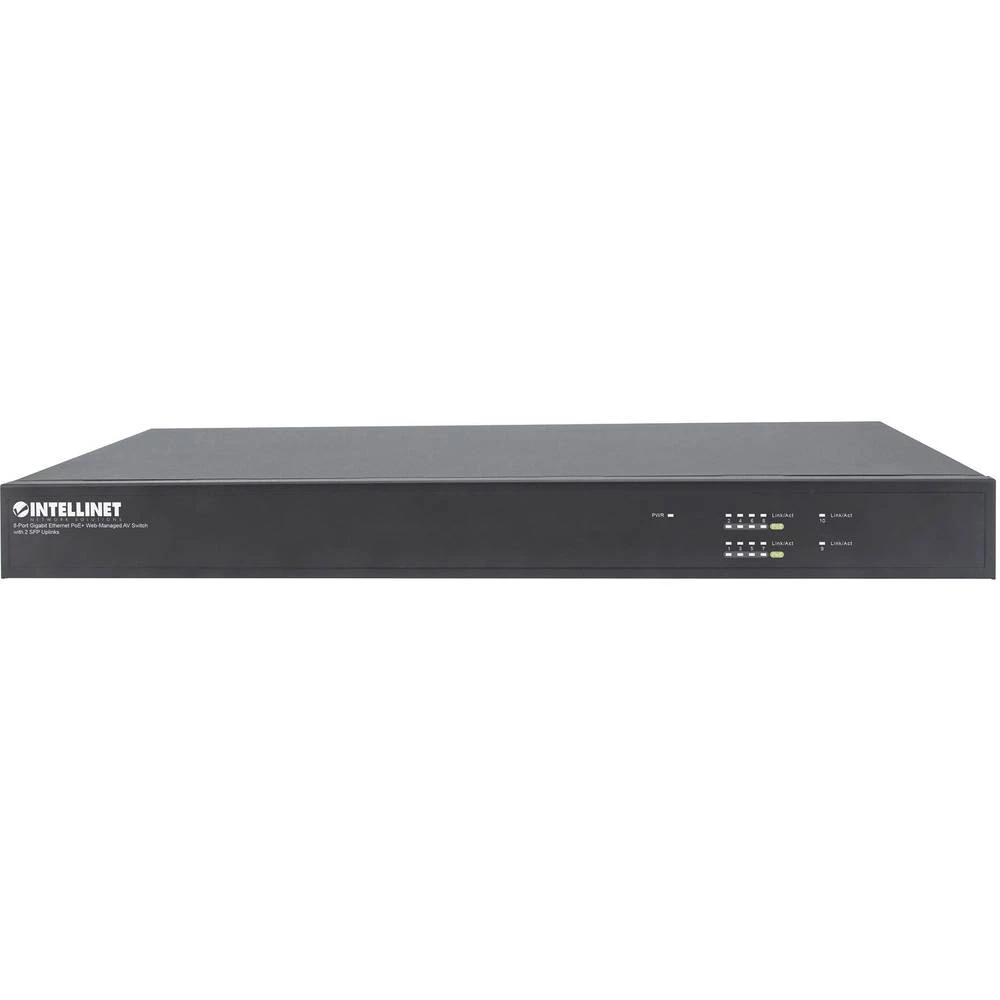 Intellinet 8 Port Gigab PoE+ Managed AV-Switch 2xSFP Uplink Ports auf der Rückseite Layer2+ 19" mrežni prekidač RJ45/SFP 8 + 2 u slika