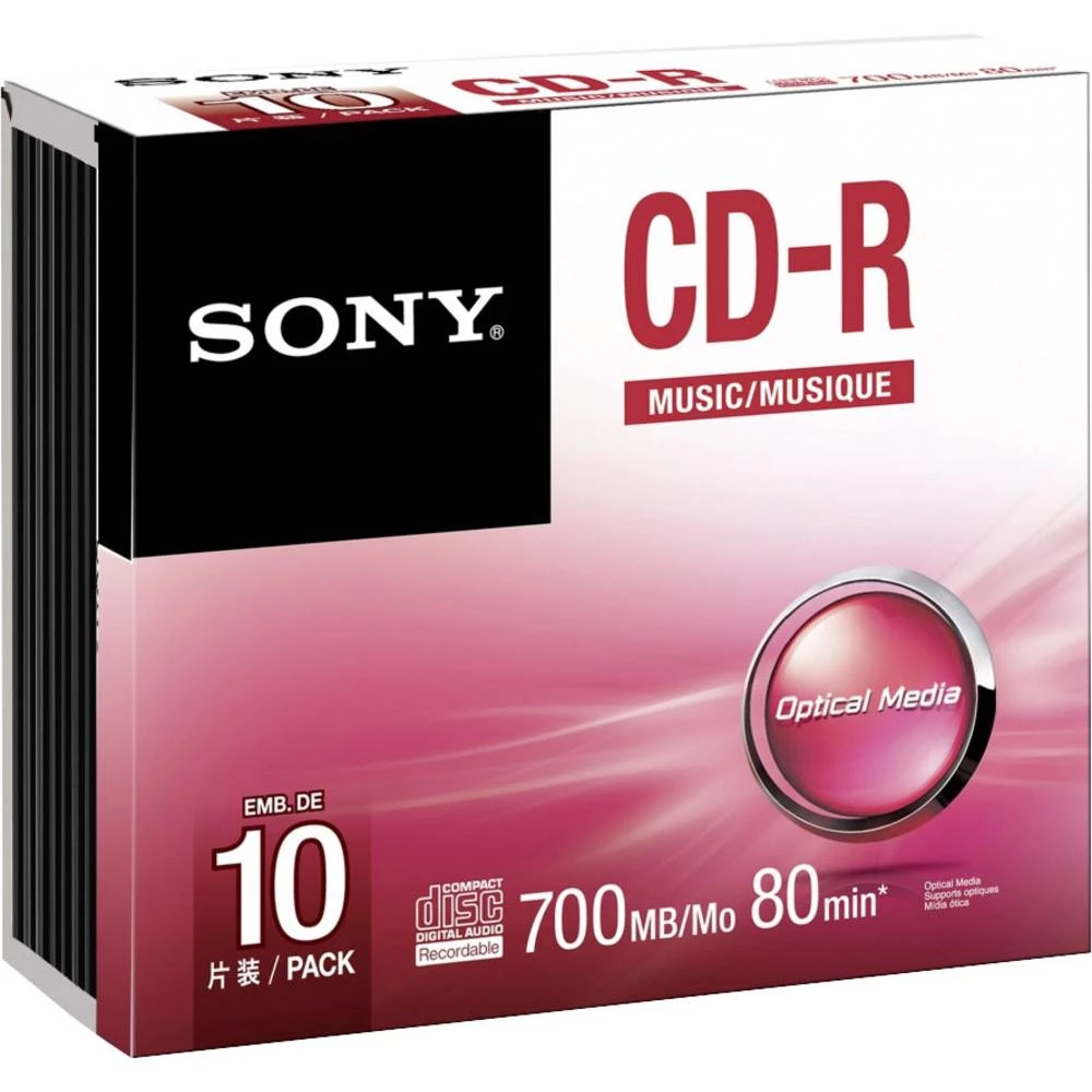 CD-R Audio prazan 700 MB Sony 10CRM80SS 10 ST Slimcase slika