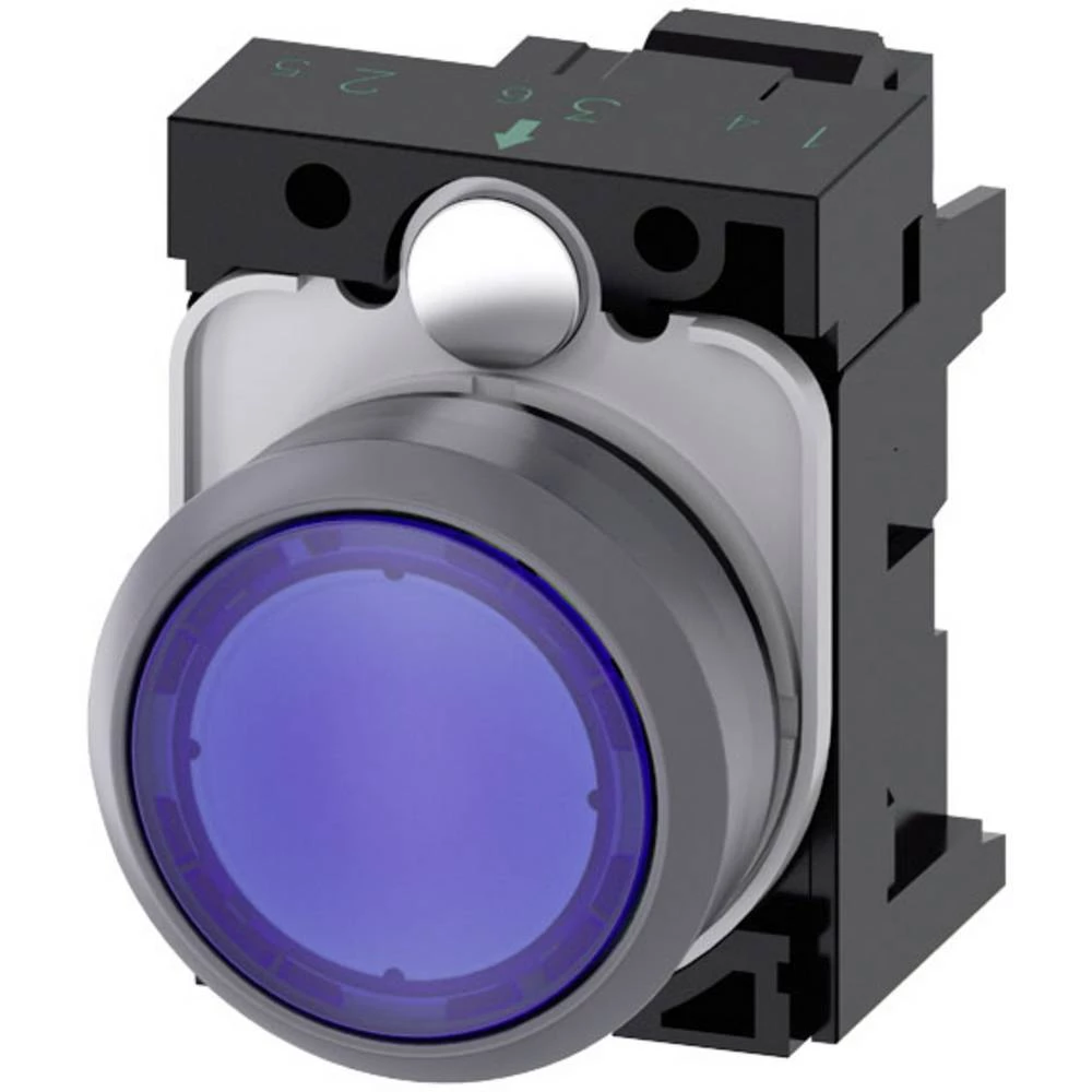 Siemens 3SU1132-0AD50-3AA0 svjetlosni signalizator prednji prsten od metala dugme pješčano-siva, plava boja   1 St. slika