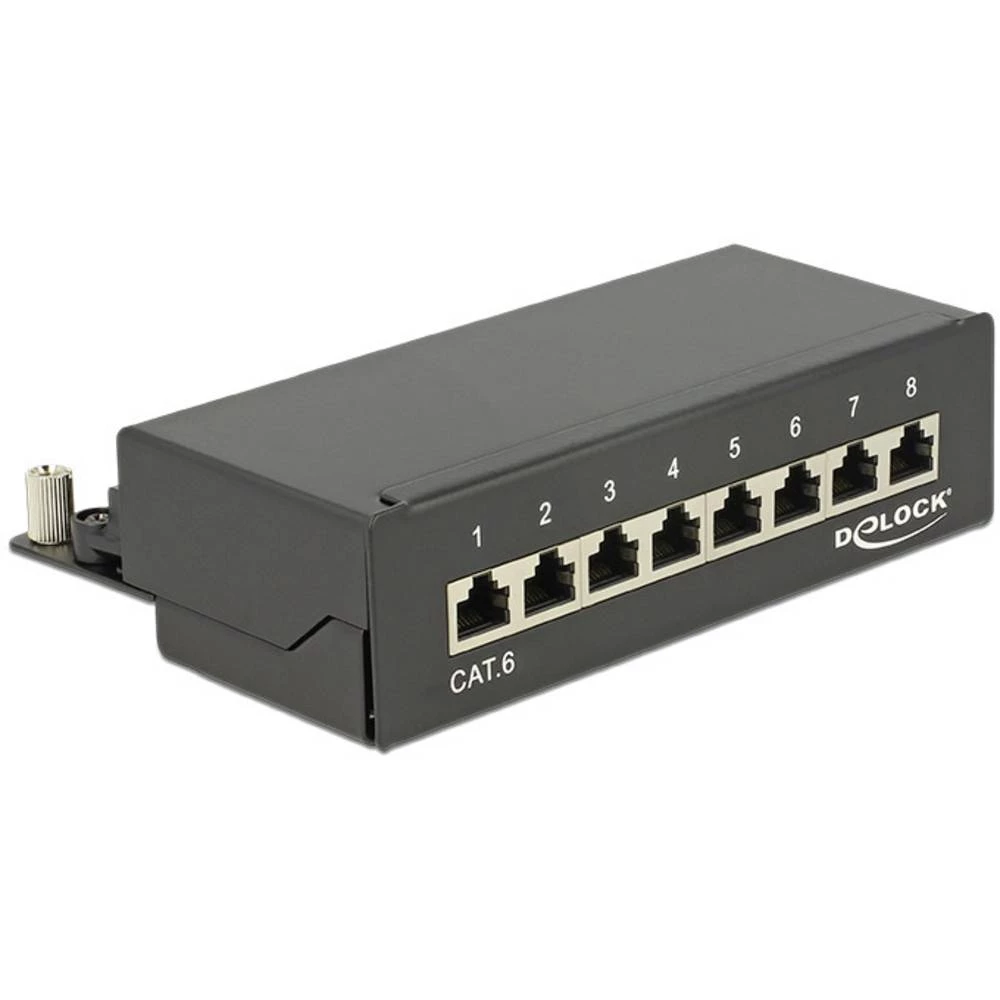 8 ulaza Mreža Patch panel Delock CAT 6 1 U slika