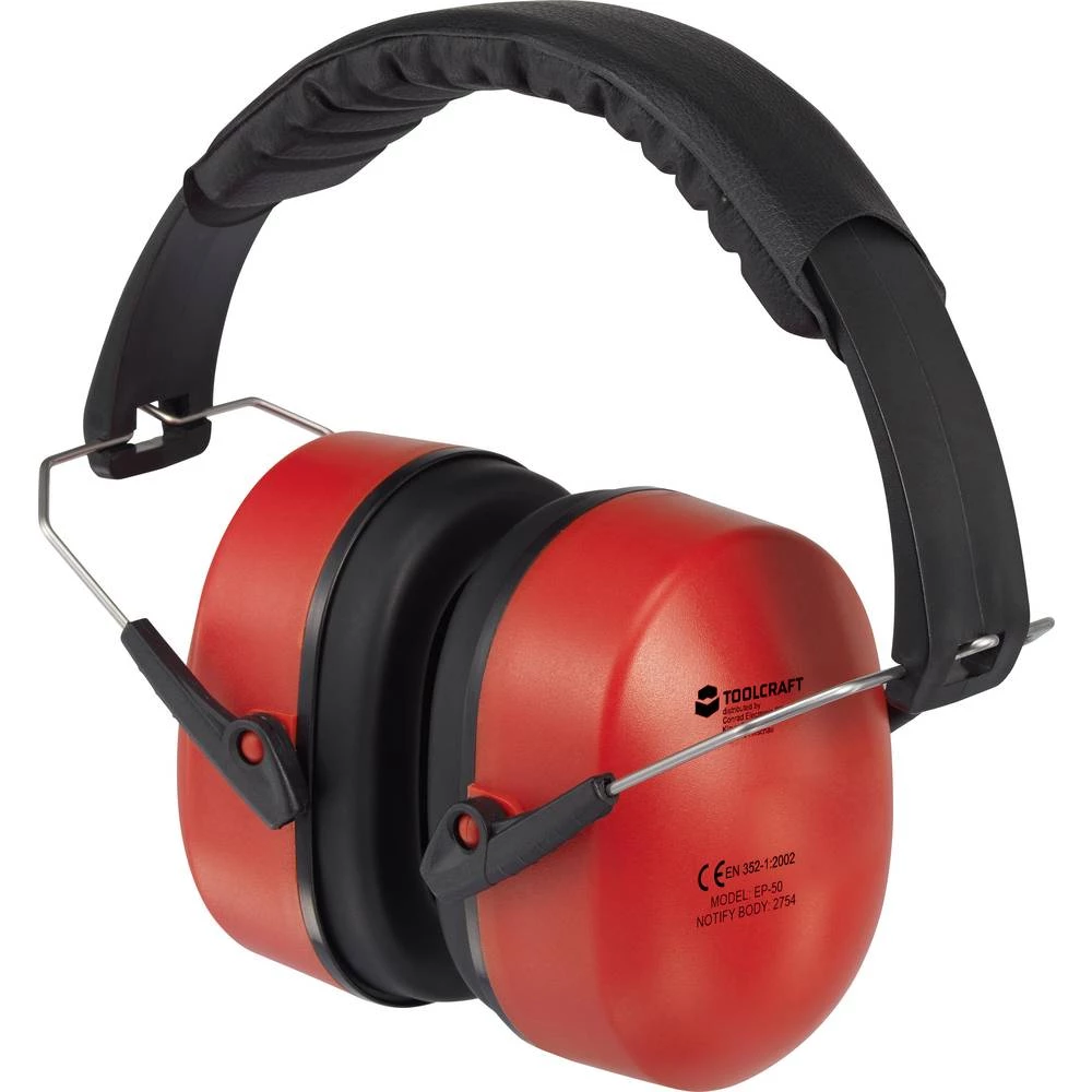 TOOLCRAFT TO-5621457 Ušne školjke SNR 31.3 dB, crvene boje 1 ST slika