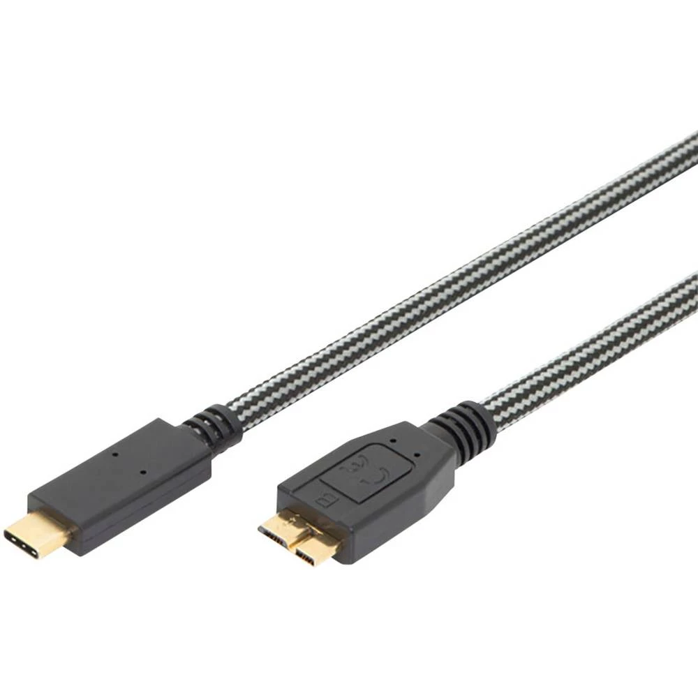 ednet USB 3.1 (Gen 2) Priključni kabel [1x Muški konektor USB-C&trade; - 1x Muški konektor USB 3.0 tipa Micro B] 1 m Crno-siva O slika