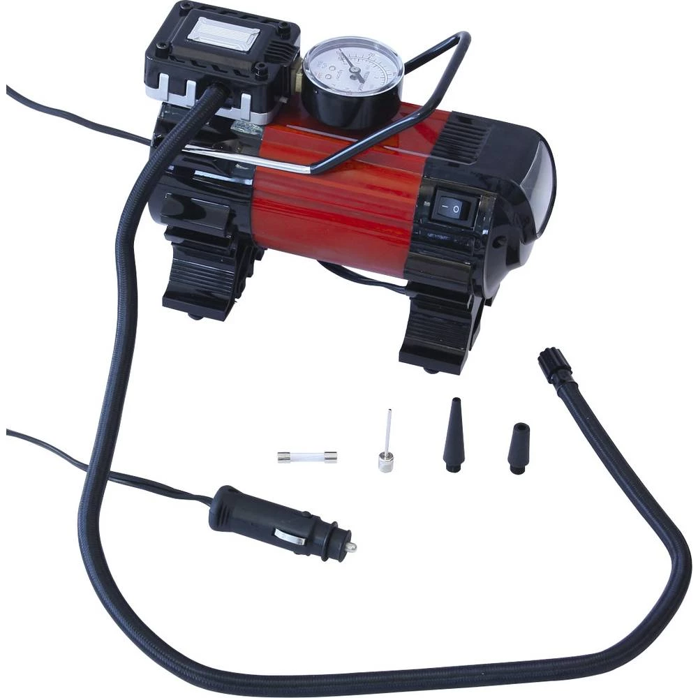 Kompresor 6.9 bar Dino KRAFTPAKET 136309 12 V adapter za rad preko kabela, Analogni manometar, S radnom svjetiljkom slika
