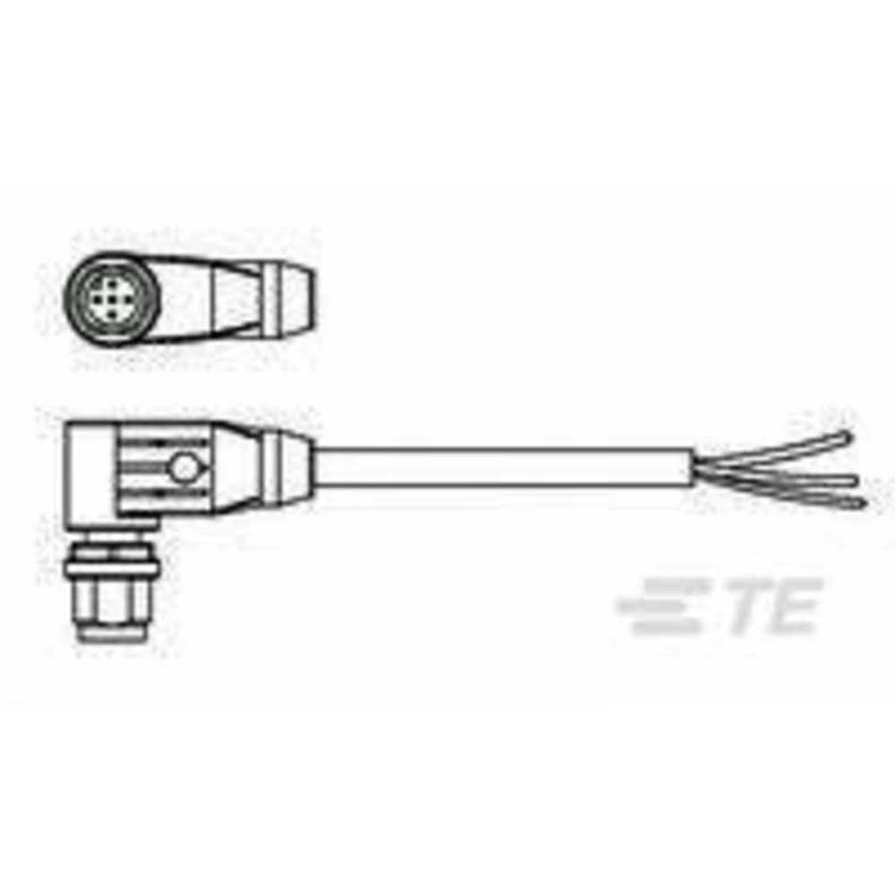 Utični konektor za senzor/aktivator, konfekcionirani M12 Kutni muški konektor 5 m Broj polova: 3 TE Connectivity 2273096-3 1 ST slika