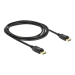 Delock DisplayPort priključni kabel DisplayPort utikač, DisplayPort utikač 2.00 m crna 83806 pozlaćeni kontakti DisplayPort kabel