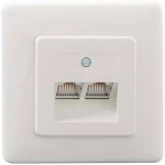 Rutenbeck UAE 2x8(8) Up rw mrežna utičnica podžbukna upotreba/utičnica sa središnjom pločom i okvirom cat 3  čista bijela