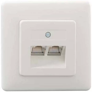 Rutenbeck UAE 2x8(8) Up rw mrežna utičnica podžbukna upotreba/utičnica sa središnjom pločom i okvirom cat 3  čista bijela slika