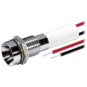 LED signalna lampica za ugradnju promjera 8mm - unutarnji reflektor - sa 600mm spojnim žicama - 24VDC crvena CML 19050353/6 LED smjerni crvena 24 V/DC slika