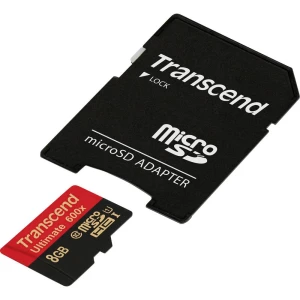 microSDHC kartica 8 GB Transcend Ultimate (600x) Class 10, UHS-I Uklj. SD-adapter slika