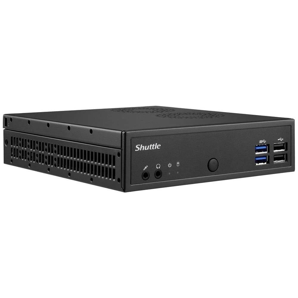 Shuttle XPC slim Barebone DH02U, Intel Celeron 3865U, 4x HDMI 2.0b 1x LAN, 1x COM, uklj. VESA, kontinuirani rad 24/7 Shuttle Barebone DH02U () Intel® Celeron® 3865U Nvidia PIB-DH02U001 slika