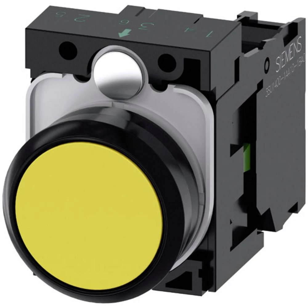 Siemens 3SU1100-0AB30-1BA0 tipkalo prednji prsten od plastike, okrugao  dugme crna, žuta   1 St. slika
