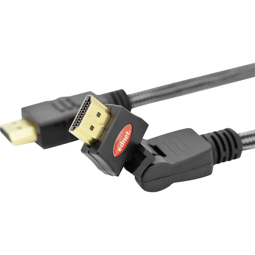 ednet HDMI Priključni kabel [1x Muški konektor HDMI - 1x Muški konektor HDMI] 5 m Crna slika