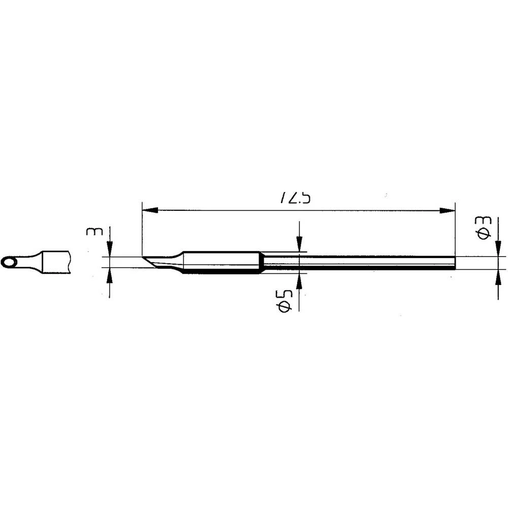 Ersa 0212OD Lemni vrh Diagonalno odrezan Veličina vrha 3 mm Content 1 ST slika