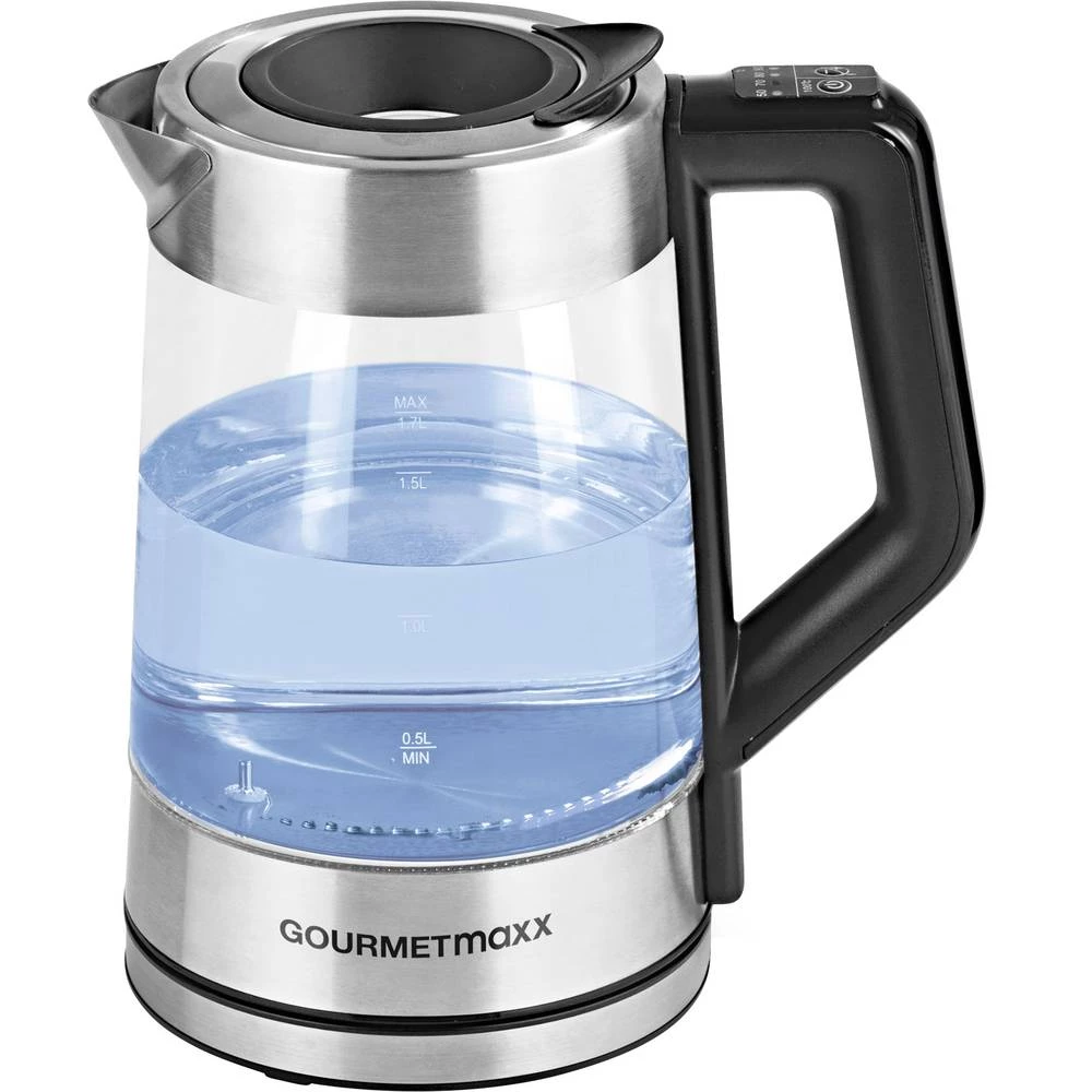 Kuhalo za vodu Bezžičan, Podešavanje temperature GourmetMaxx Smart Staklo, Plemeniti čelik slika