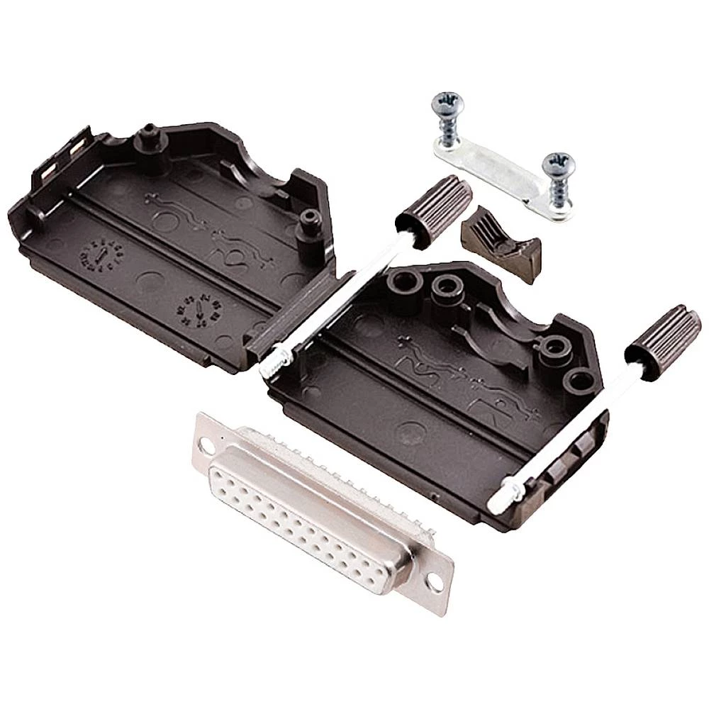 Višestruki ženski konektor D-SUB komplet 180 ° Broj polova: 25 Lemni kup encitech DPPK25-BK-DBS-W-K 1 ST slika