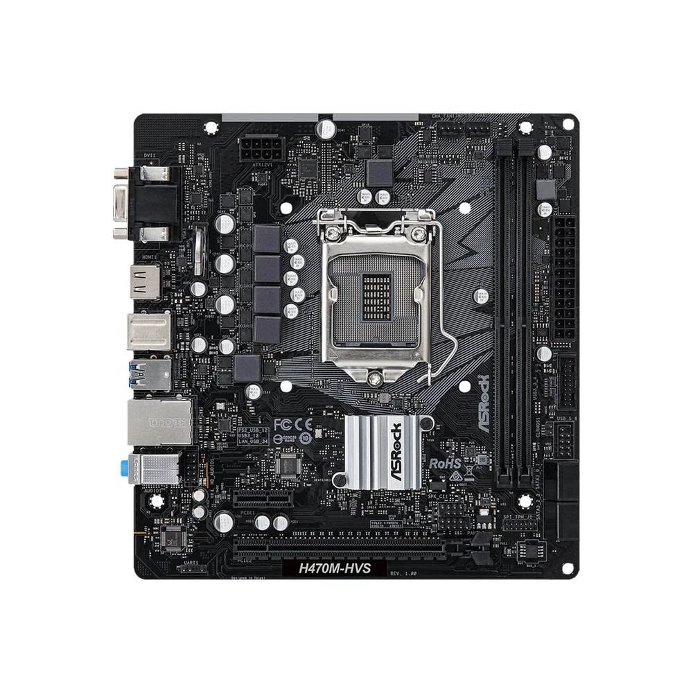 Asrock H470M-HVS, Intel, LGA 1200, Intel® Core™ i3, Intel® Core™ i5, Intel® Core™ i7, Intel® Core™ i9, DDR4-SDRAM, 64GB, DIMM ASRock H470M-HVS matična ploča Baza Intel® 1200 Faktor oblika (detalji)... slika