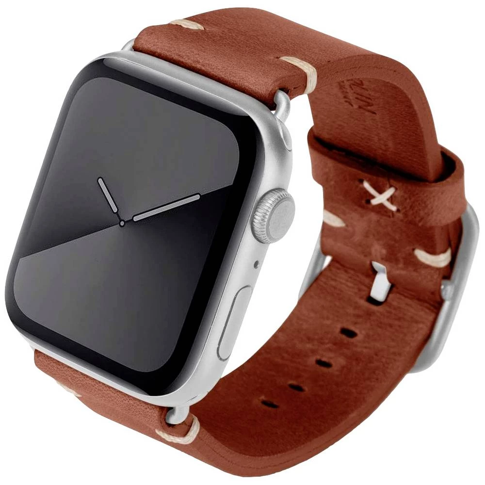 JT Berlin Watch Band Alex Vintage  Apple Watch 44/45 mm  smeđa - nehrđajući čelik  S/M  10631 JT Berlin Alex Vintage kožnati remen 44 mm, 45 mm smeđa boja, plemeniti čelik slika