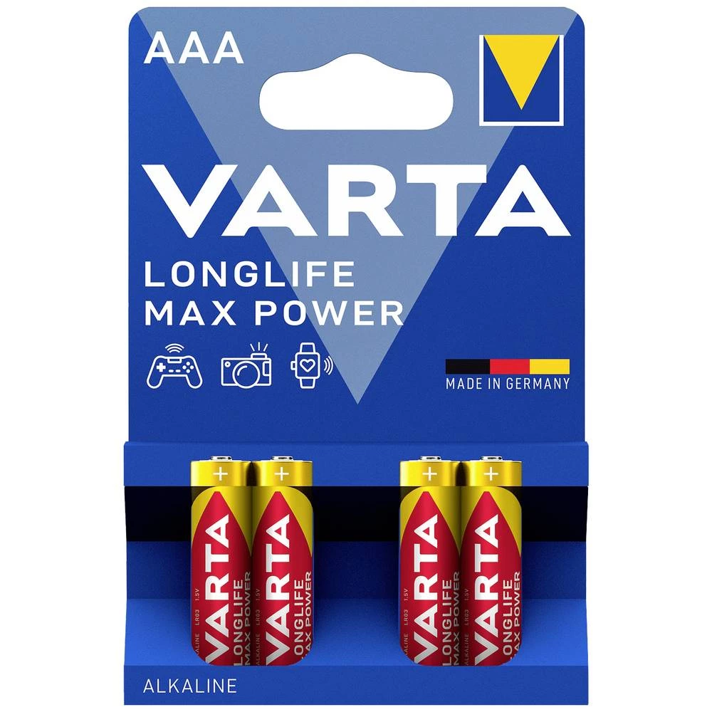 Varta LONGLIFE Max Power AAA Bli 4 micro (AAA) baterija alkalno-manganov 1270 mAh 1.5 V 4 St. slika
