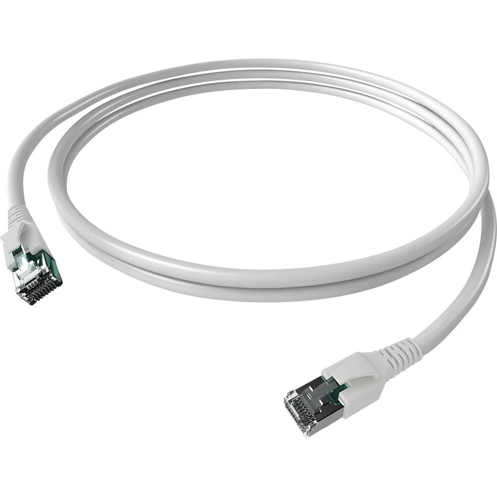 Easylan CP1KWBWBW0100 RJ45 mrežni kabel, Patch kabel CAT 6a S/FTP 10.00 m bijela dvostruko zaštićen, bez halogena, vatro slika