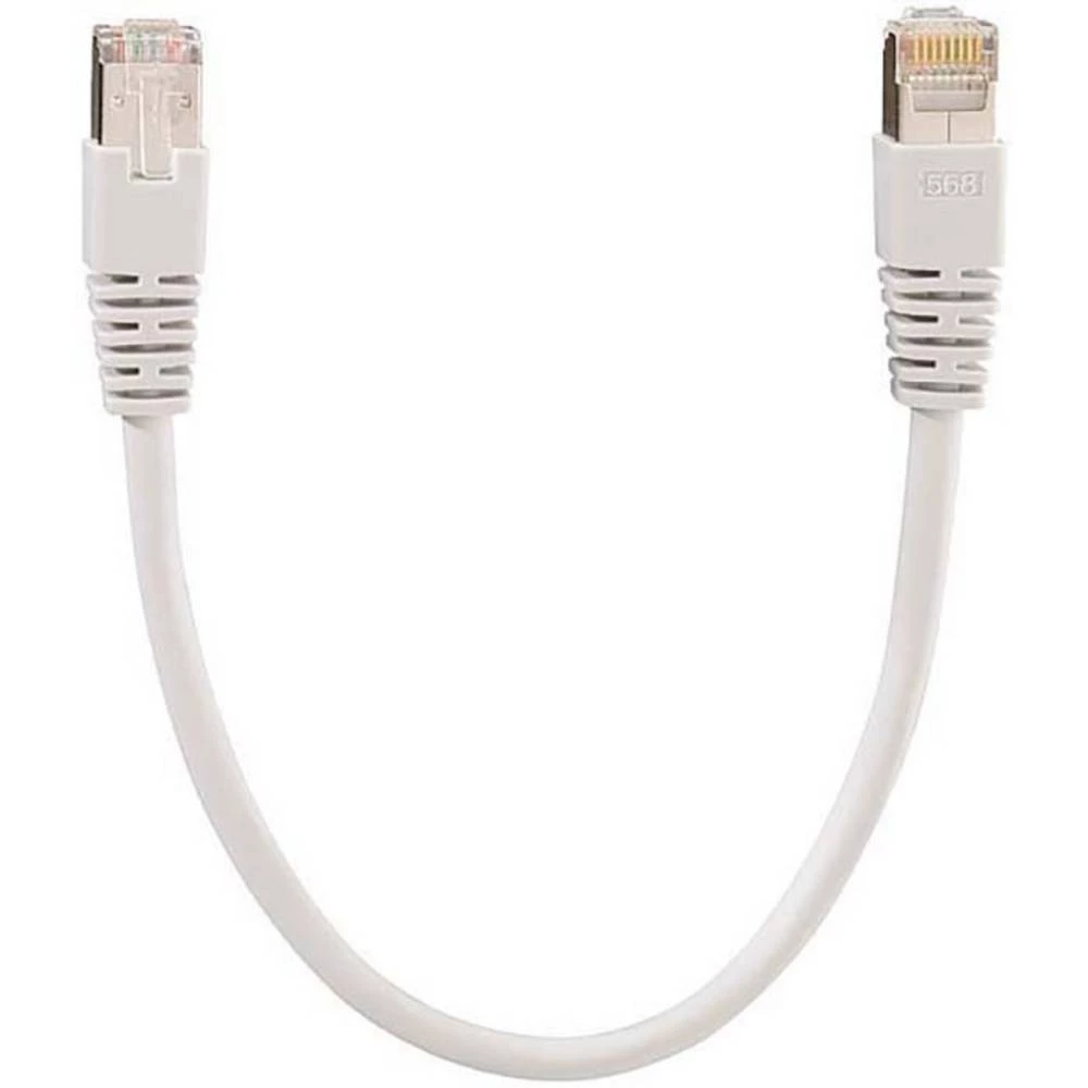 Rutenbeck RJ45 21500010 mrežni kabeli, patch kabeli cat 6a S/FTP 1.00 m siva sa zaštitom slika