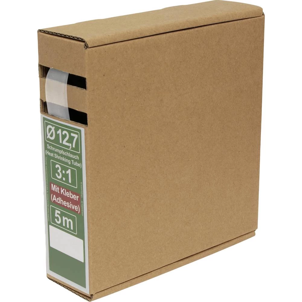 Quadrios 25CA503 skupljajuća cijev s ljepilomi prozirna 12.7 mm 4.2 mm Stopa skupljanja:3:1 5 m slika