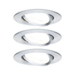 LED ugradna svjetiljka Nova osnovni set zakretna oko 84mm 50° GU10 3x6.5W 230V 2700K aluminij rotirana Paulmann 93433  ugrađeno svjetlo 3-dijelni komplet    19.5 W aluminij (okrečen)