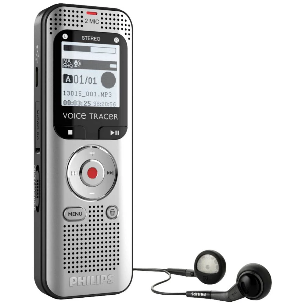 Philips DVT-2010 digitalni diktafon Vrijeme snimanja (maks.) 297 h siva slika