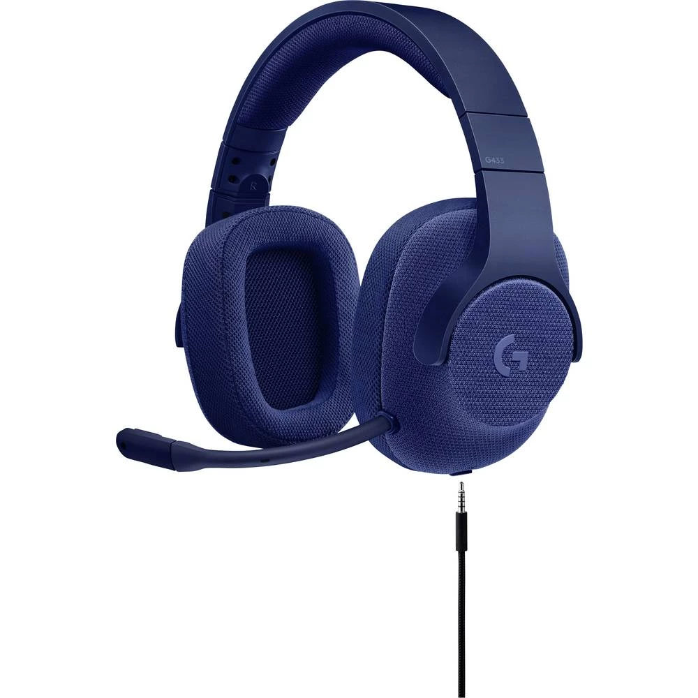 Igraće naglavne slušalice sa mikrofonom 3,5 mm priključak Sa vrpcom Logitech Gaming G433 Preko ušiju Plava boja slika